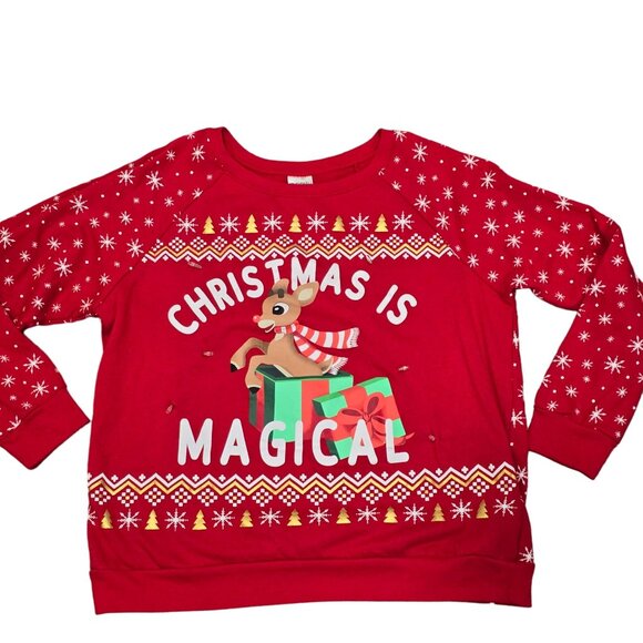 Rudolph The Red-Nosed Reindeer Christmas Is Magical Light-Up Sweater XL - Picture 3 of 13